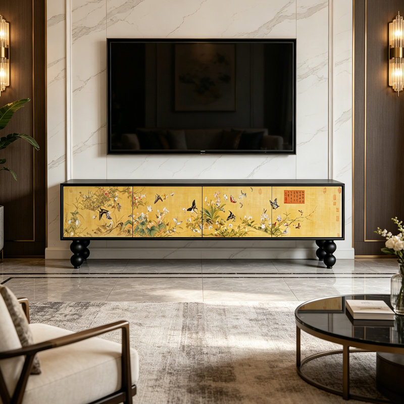 Meuble télé avec rangement Luxury, 23.62"H x 78.74"L x 15.74"W