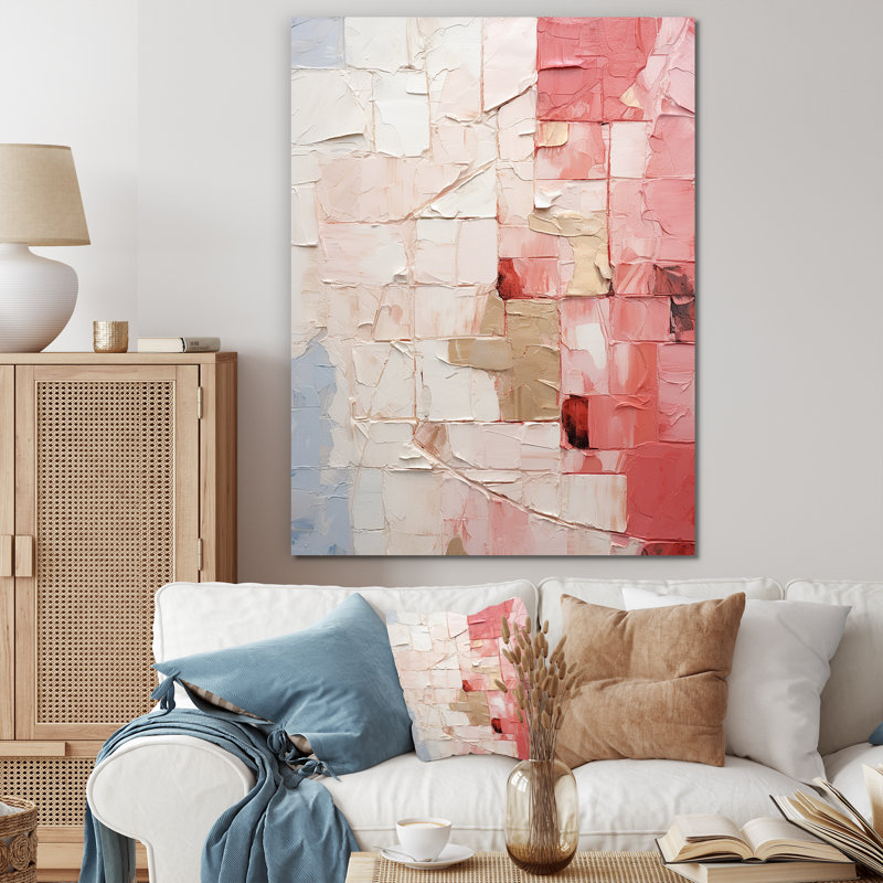 Minimalism Pink Poteries II - Abstract Spirals Canvas Prints, 20" H x 12" W x 1" D, Wrapped Canvas