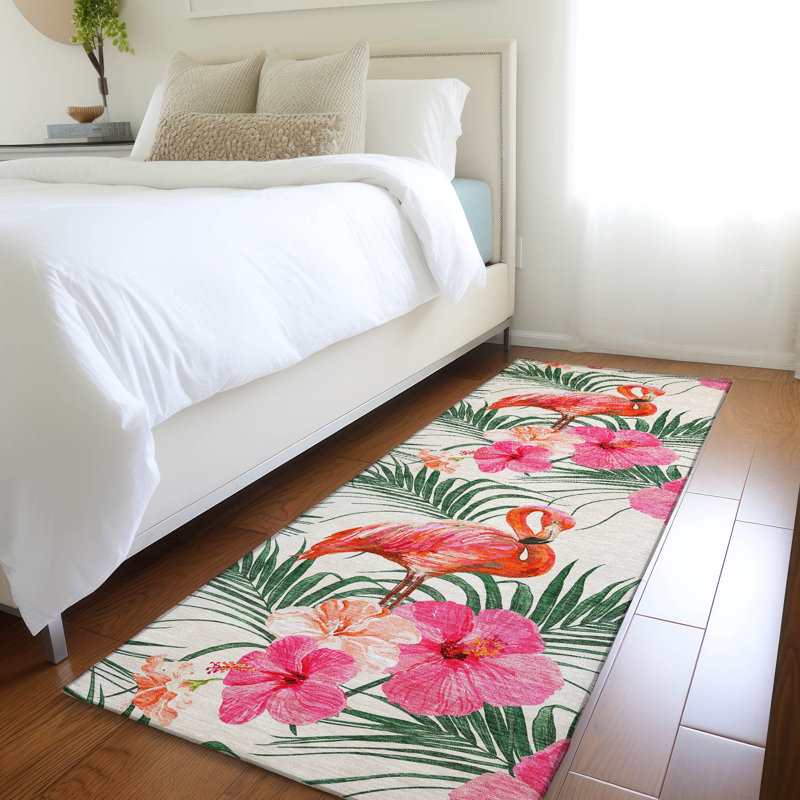 Premium Machine Washable Cerrito AMF207 Pink Rug, Runner 2'3" x 7'6"