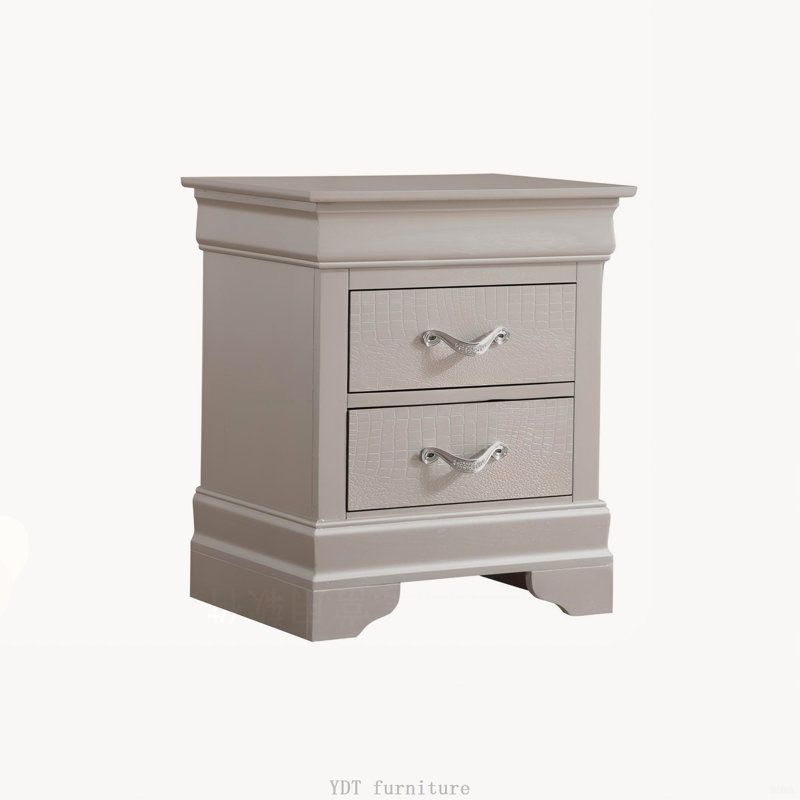 Transitional 1-Drawer Nightstand, Silver Champagne