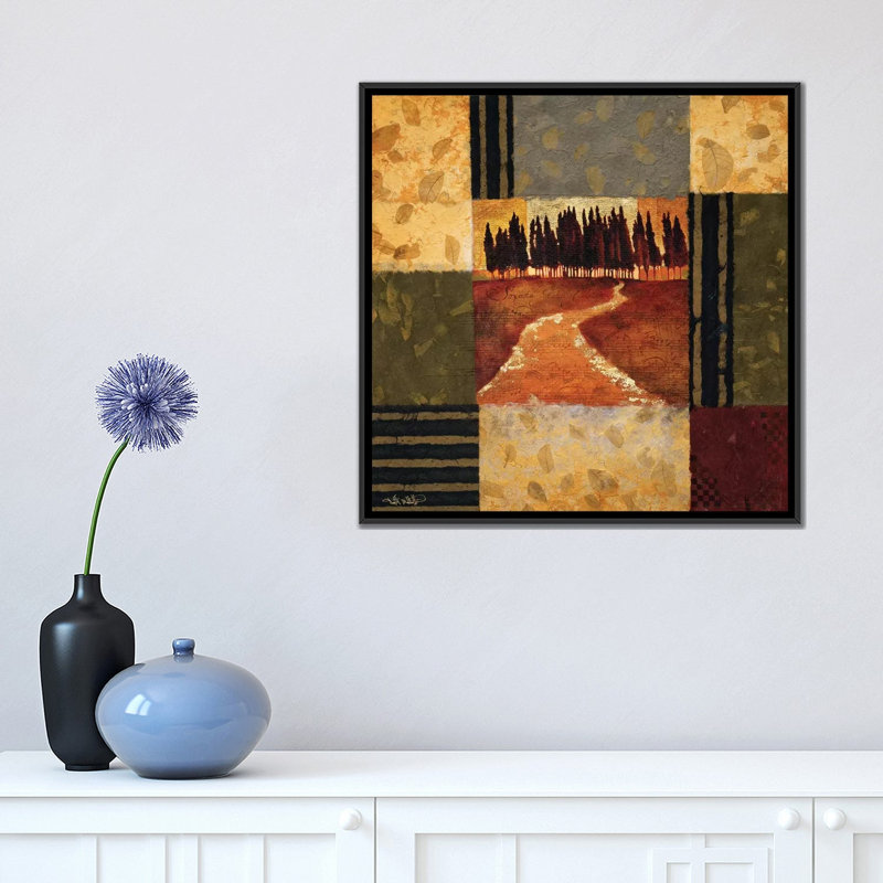 « pastorale », impression sur toile, H 18 po x l 18 po x P 1,5 po, Toile avec cadre noir, Pas de tapis