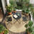 2-Seater Patio Bistro Set - Round Folding Table and 2 Metal Chairs-1508465317