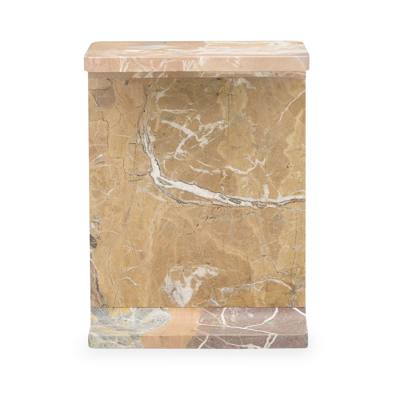 Delaney Marble End Table, Rust Brown