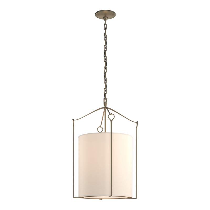 Luminaire suspendu cylindrique 3 lumières Bow, Or doux, Anna ton naturel