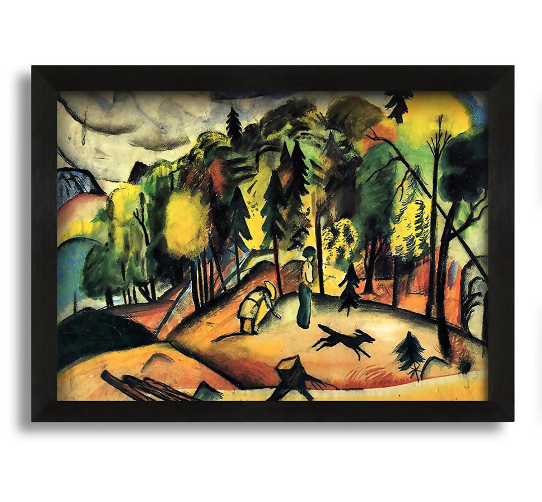 Gerahmtes Leinwandbild Forest Walk von August Macke