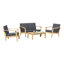 Rubina 4 Piece Sofa Seating Group with Cushions