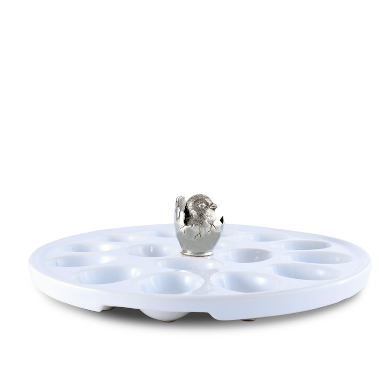 Garden Friends Stoneware Egg Platter