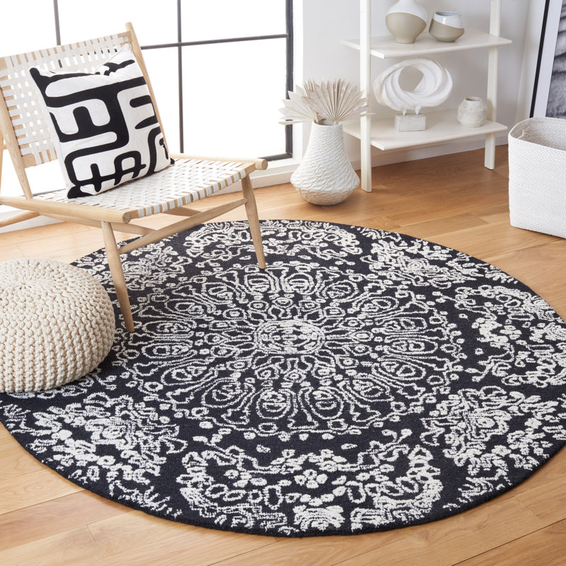 Metro Hand Tufted Indian Wool And Cotton With Latex Oriental Rug, Round 6'