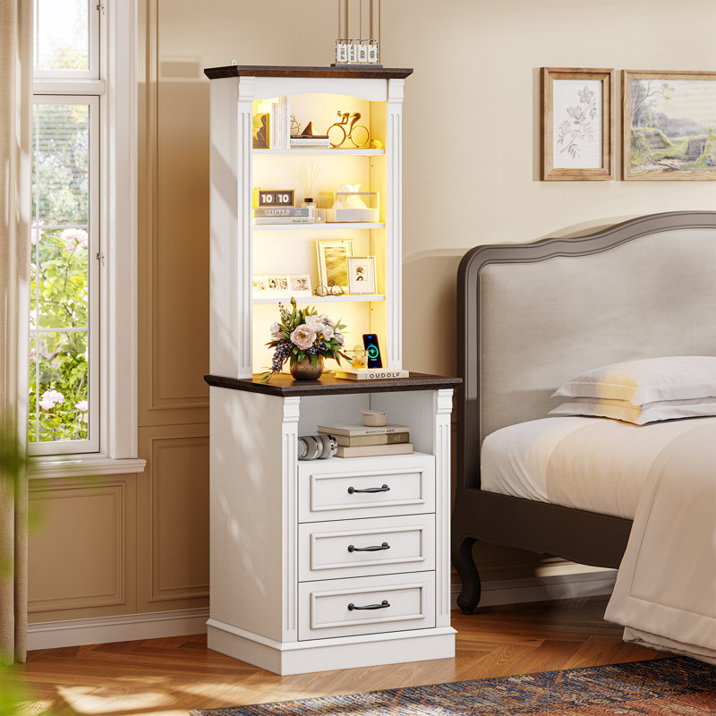 Table de chevet Farmhouse, Blanc antique