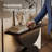 Modern 3D Hammered Texture Wood Console Table