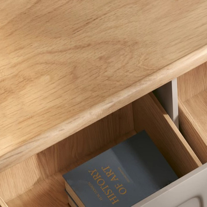 Nouveau meuble télé de style crème en bois massif