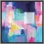 Coups de peinture rose pastel, bleu sarcelle, bleu et orange - reproduction de cadre flottant sur toile