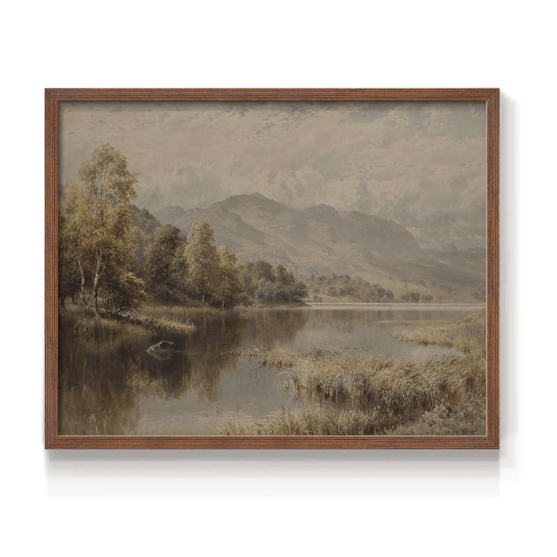 Paysages rétro-DCxxxxi - reproduction encadrée - réversible, H 22 po x l 28 po, Noyer