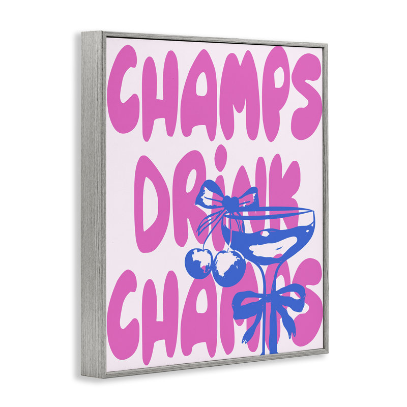 Giclée de champagne Champs Drink, conçue par House of Lulu, H 30 po x l 24 po, Estampe numérique Farmhouse