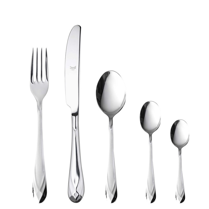 Ensemble de couverts Diamante avec cuillères à moka - 30 pièces - Acier inoxydable