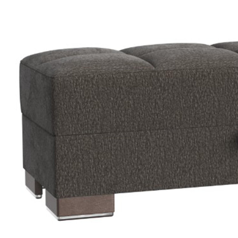 PrimeNest SkyHaven Collection Upholstered Ottoman with Storage, Gray Chenille