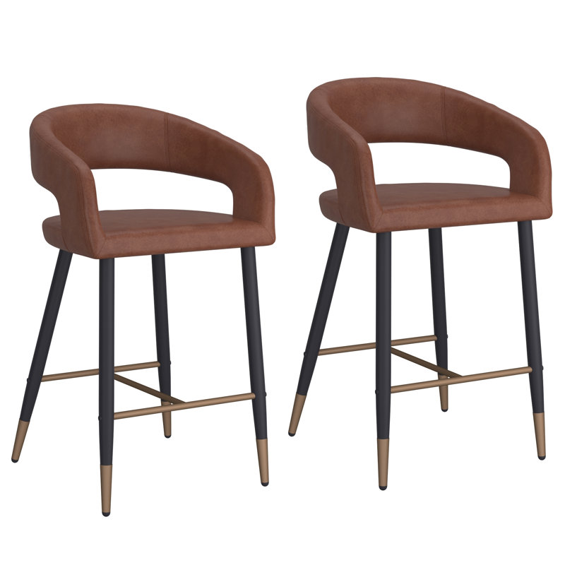 Benesha Upholstered Counter Stool, Brown