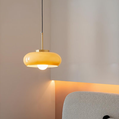 Luminaire suspendu 1 lumière en verre médiéval