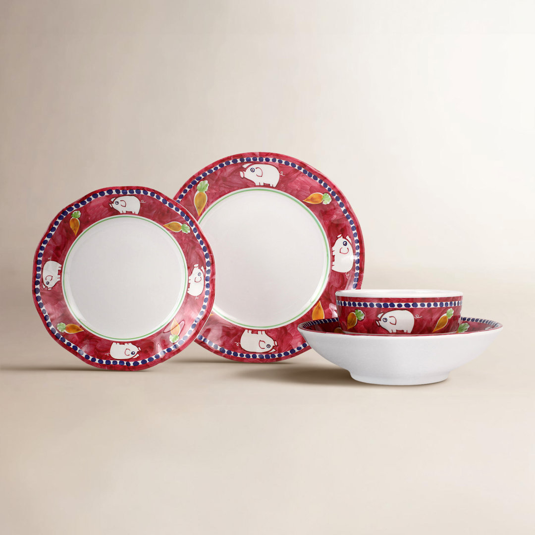Melamine Campagna 4 Piece Handmade Melamine Dinnerware Set VIETRI