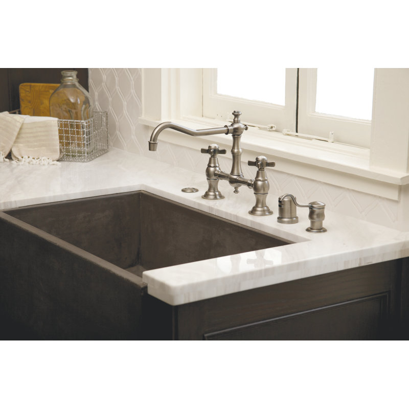 Fairfield Kitchen Bridge Faucet, Midnight Chrome