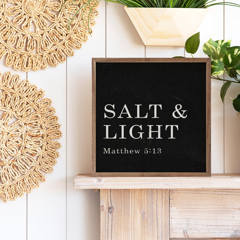 Salt And Light Matthew 5 13 Black, 24" W x 24" H