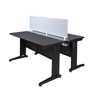 Regency Fusion 2 Person Bench Workstation with Privacy Panel