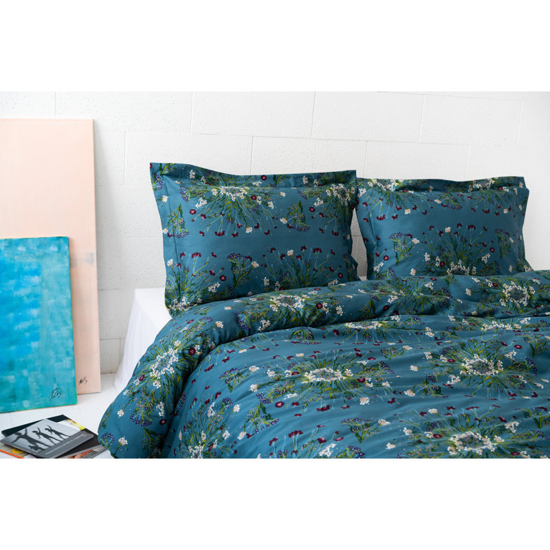 Deslauriers Cotton Floral Duvet Cover Set with Pillowcases Included