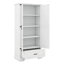 Grande armoire de rangement pour salle de bain, armoire autoportante avec deux portes et un tiroir, tablette réglable, panneau de fibres à densité moyenne
