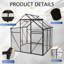 6x6 Polycarbonate Greenhouse For Outdoor Backyard Black