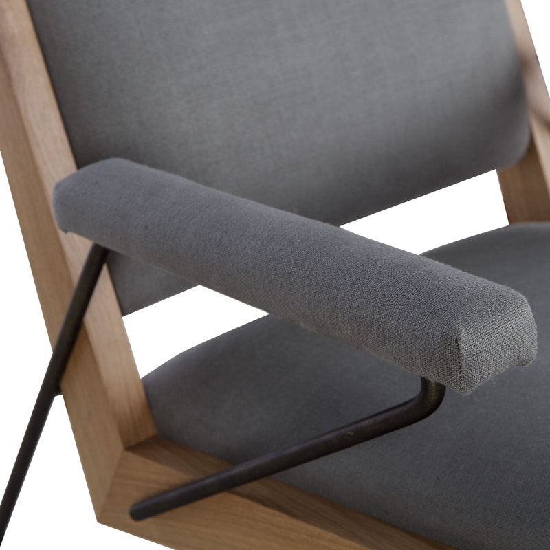 Armchair, Gray Linen