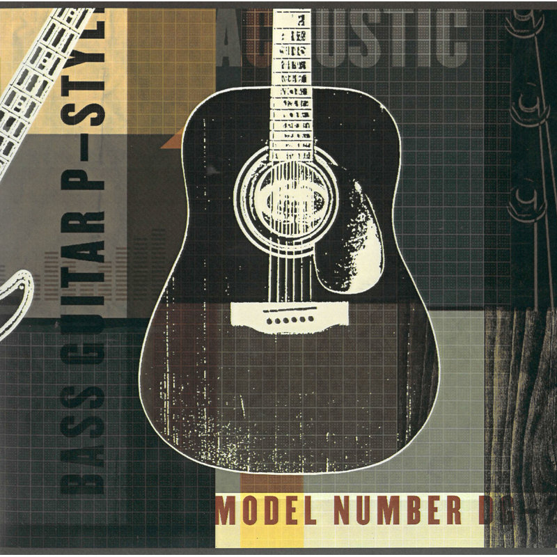 Bordure de papier peint L 15 pi x l 8 po Tryon Music Guitars