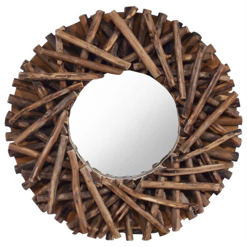 Canipe Decorative Mirror Wall Mirror Bathroom Mirror Solid Teak Wood Round