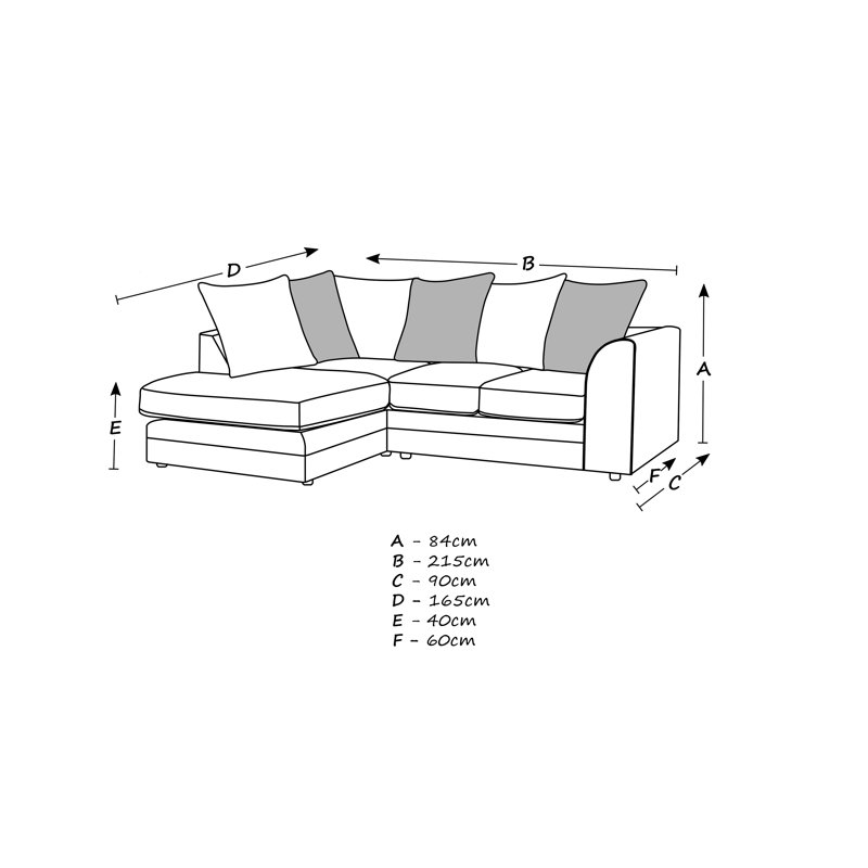 Arabella 2 - Piece Living Room Set, Grey, Left Hand