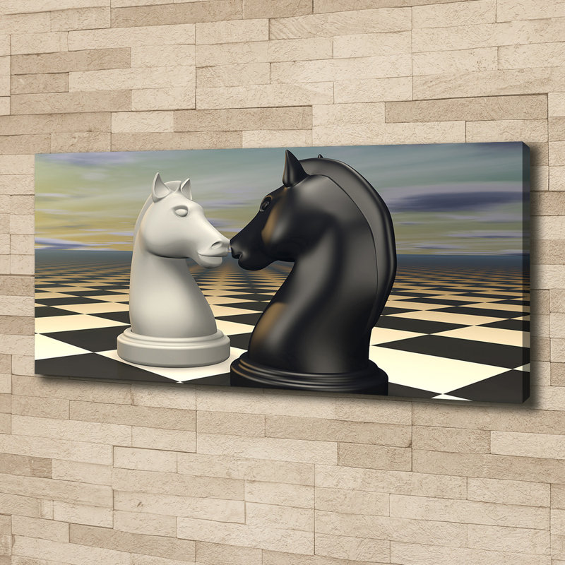 Chess Horses - No Frame Print on Canvas