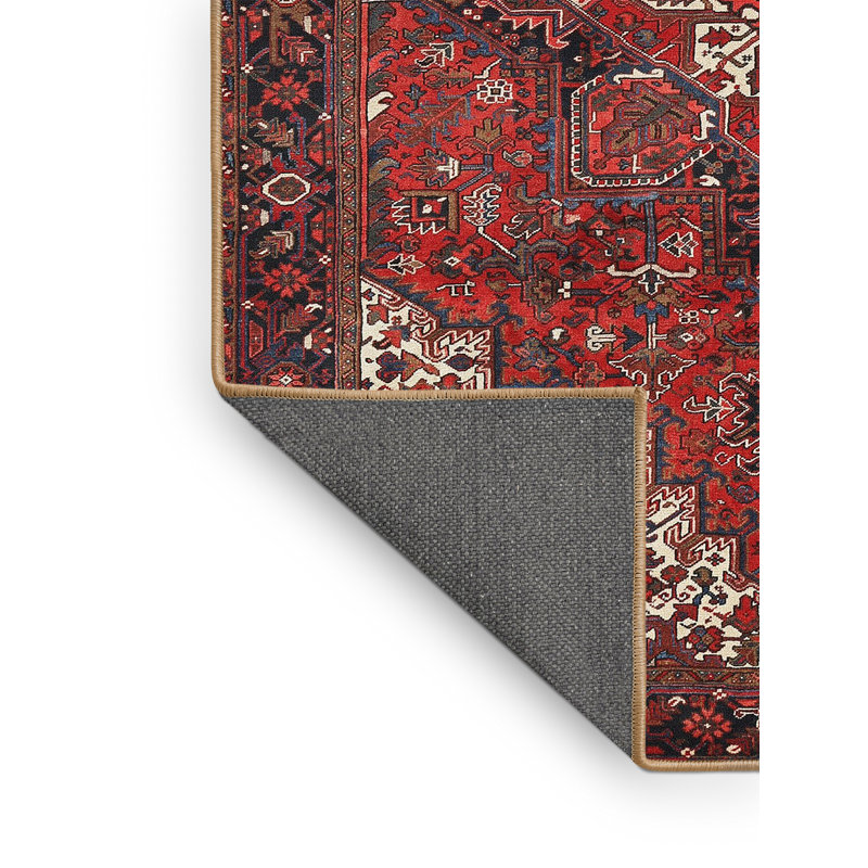 Tapis oriental rouge / rose Isma, Rectangle 8 pi x 10 pi