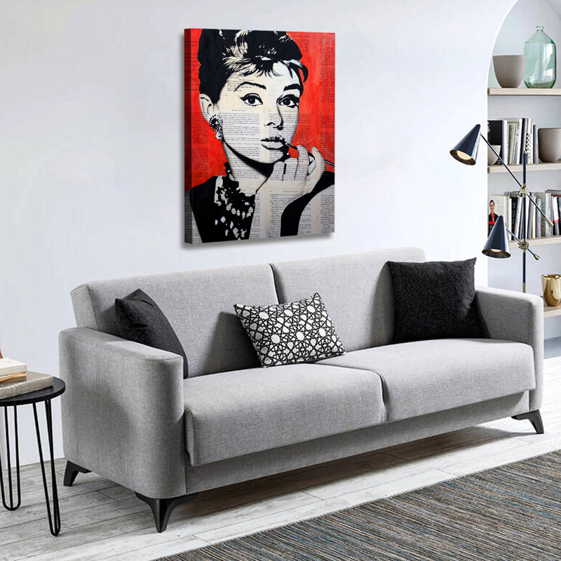 "Audrey Hepburn" sur toile, H 18 po x l 12 po