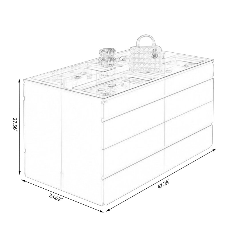 Oringas 47.24 " W Glass Jewelry Armoire