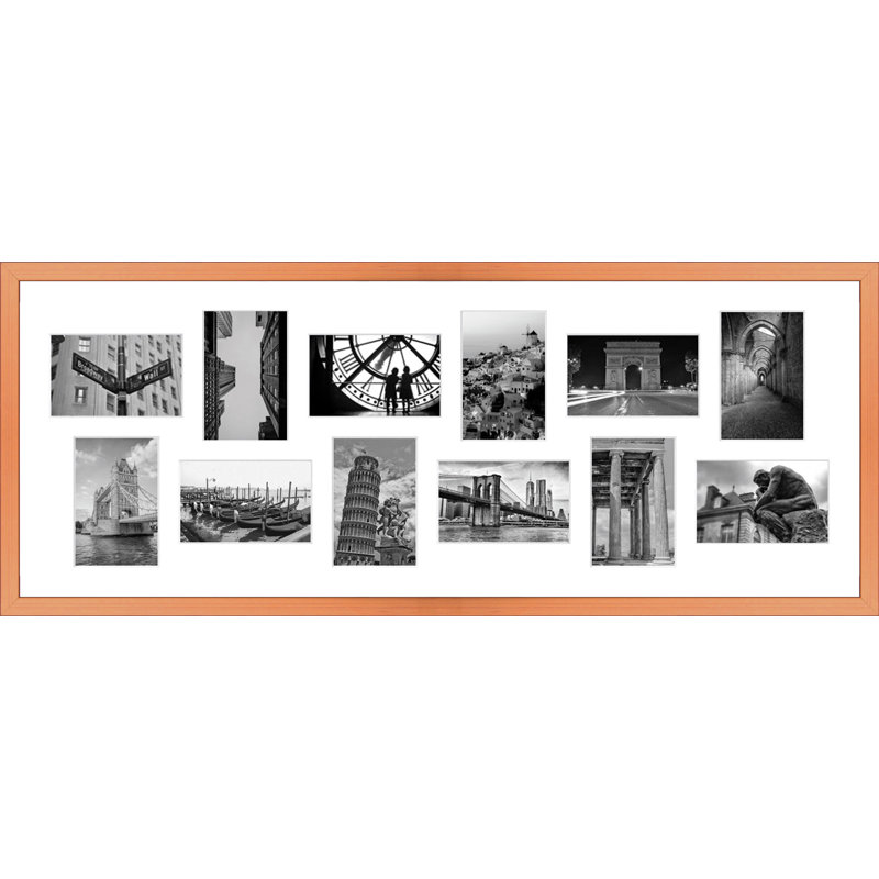 Kyrra Wood Picture Frame with Mat, Copper, 5" x 7"