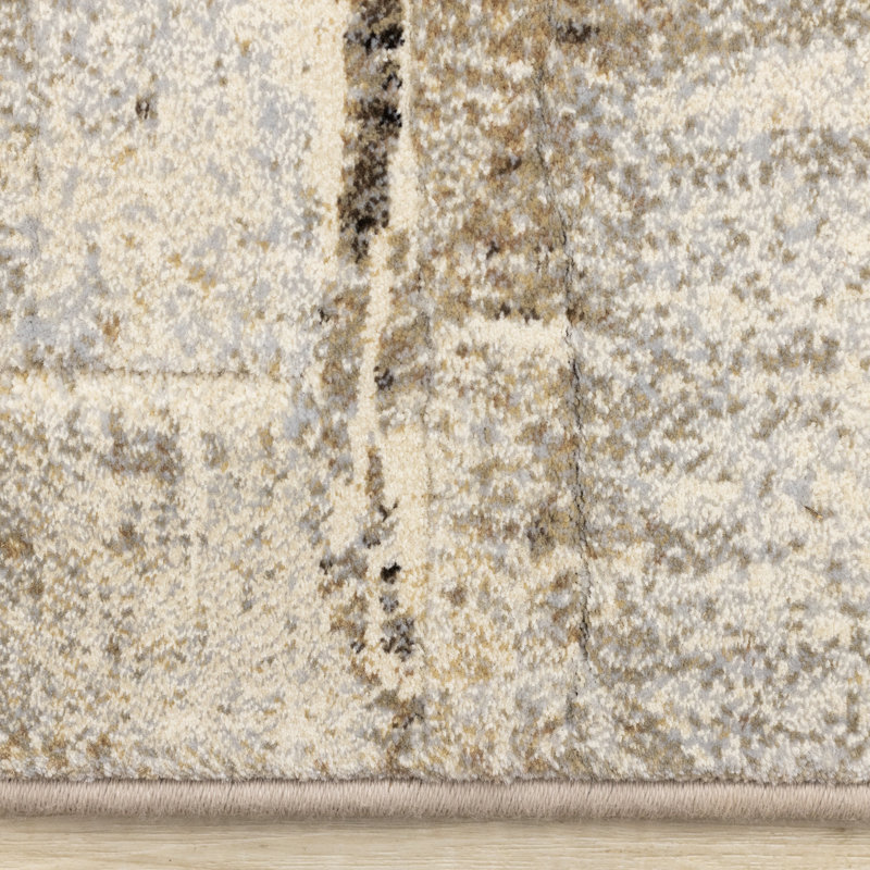 Tapis d'intérieur patiné de 8 pi x 11 pi (7 pi 10 po x 10 pi 10 po), brun crème, contemporain et contemporain - salon, chambre à coucher, salle à manger et cuisine