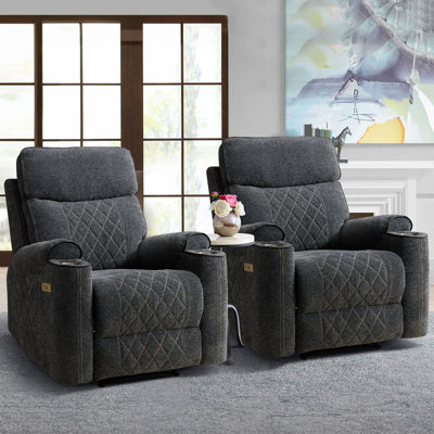 Burhamedin 38.8" W Chenille Power Recliner