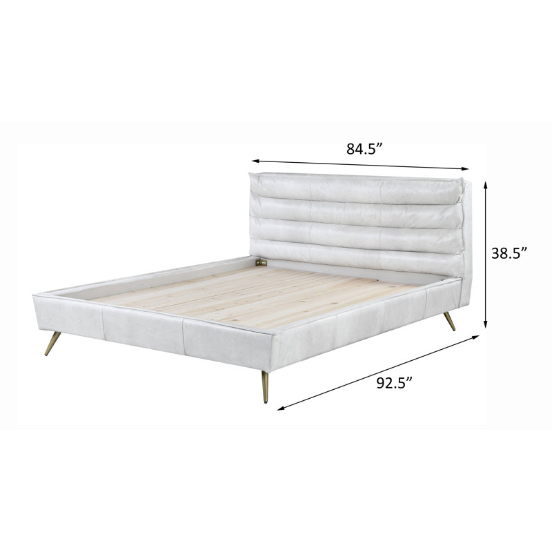 Lit plateforme en cuir Divina, Très grand, Blanc