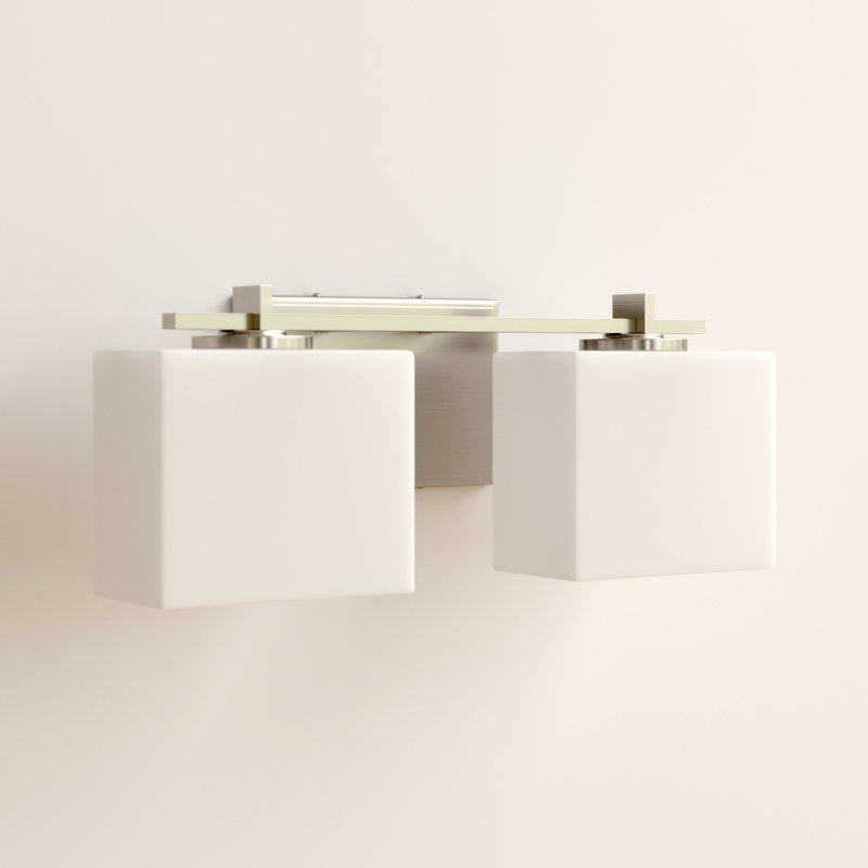 Éclairage pour salle de bain à intensité variable 2 lumières Casson, Nickel brossé