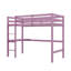 Lit mezzanine simple en bois d'hévéa avec barrière de sécurité, bureau intégré et échelle-601765255