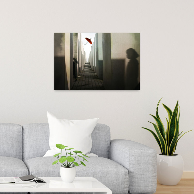 Affiche murale représentant un parapluie commémoratif de Berlin, une architecture géométrique minimaliste et moderne, un paysage.