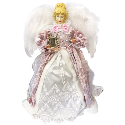 15" Mauve Victorian Angel Tree Topper