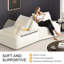 Ensemble de canapés modulaires surdimensionnés de luxe avec lumière de 139 po, canapé modulaire rembourré moelleux en chenille avec dossiers amovibles et coussins moelleux, blanc-1744120760