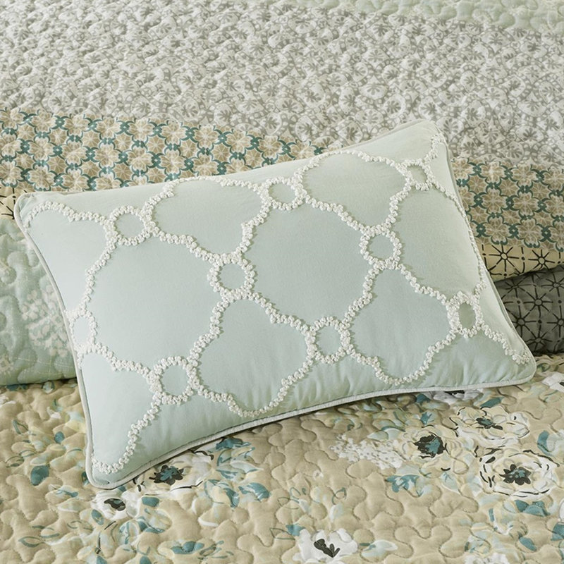 6 pièces courtepointe en coton pour chambre à coucher, double / grand, imprimé floral et géométrique, décoration enchanteresse et géométrique, envoûtante