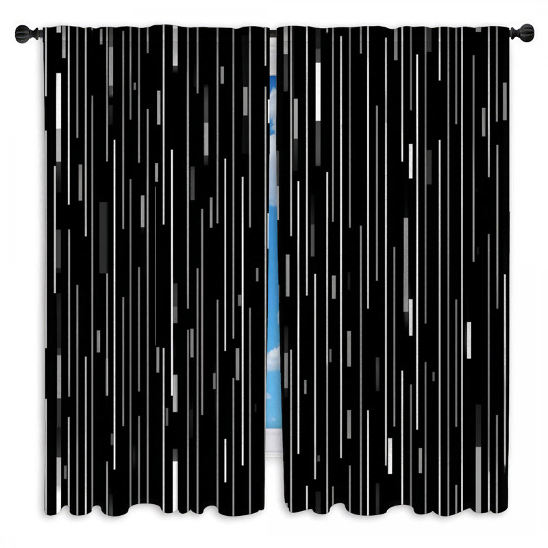 Rideaux obscurcissant noir et blanc à motif de rideaux - 2 panneaux, 20in x 60in - 2 panels, Obscurcissement de chambre