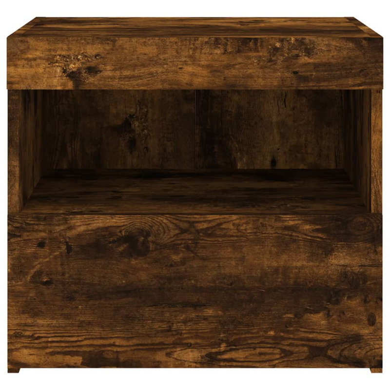 Nirmal 50cm W Manufactured Wood Bedside Table, Smoked Oak, Individual