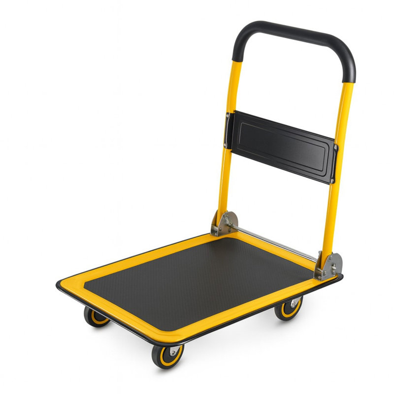 330 lb & 660 lb Capacity Foldable Platform Cart, Yellow, 33" H x 18.7" W x 28.5" D